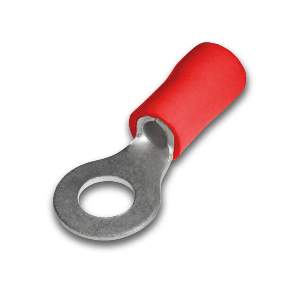 [RV1.25-5S] Terminal Ojal Aislado Ø 3/16" (5mm) – 22-16 AWG (0.5-1.5mm²) Rojo (100 und)