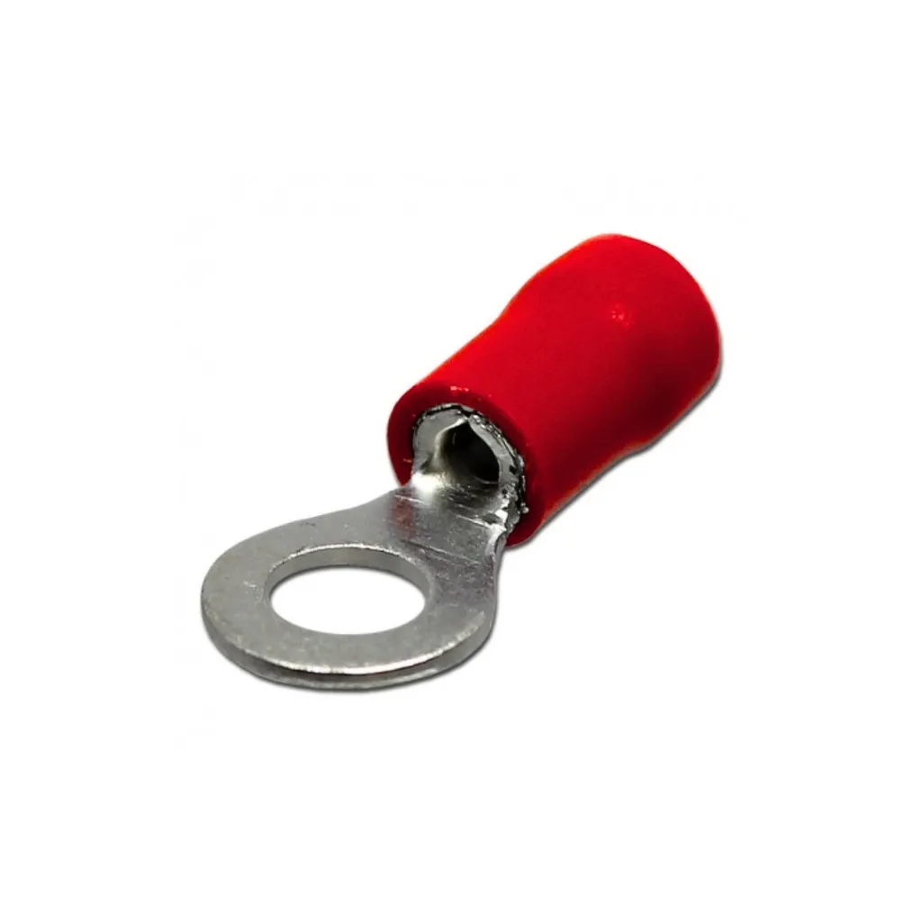 [RV1.25-10] Terminal Ojal Aislado Ø 3/8" (10mm) – 22-16 AWG (0.5-1.5mm²) Rojo (100 und)