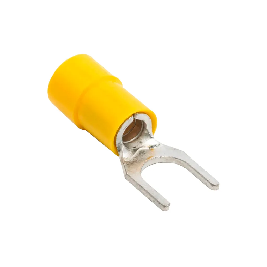 [SV5.5-5] Terminal Horquilla Aislado Amarillo (100 und) Ø 3/16" (5mm) – 12-10AWG (4-6mm²)