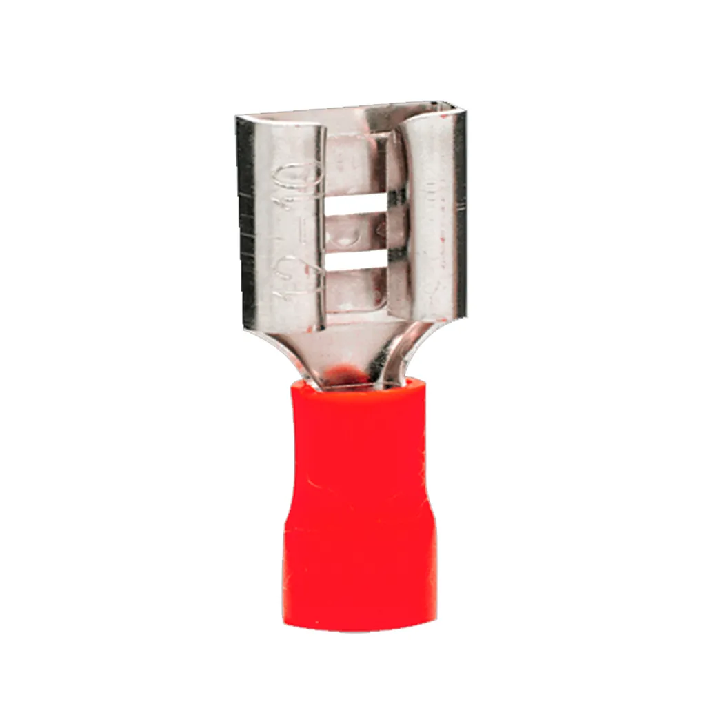 [FDD1.25-250] Terminal Hembra Aislado 7.5mm (ancho) – 22-16 AWG (0.5-1.5mm²) Rojo (100 und)