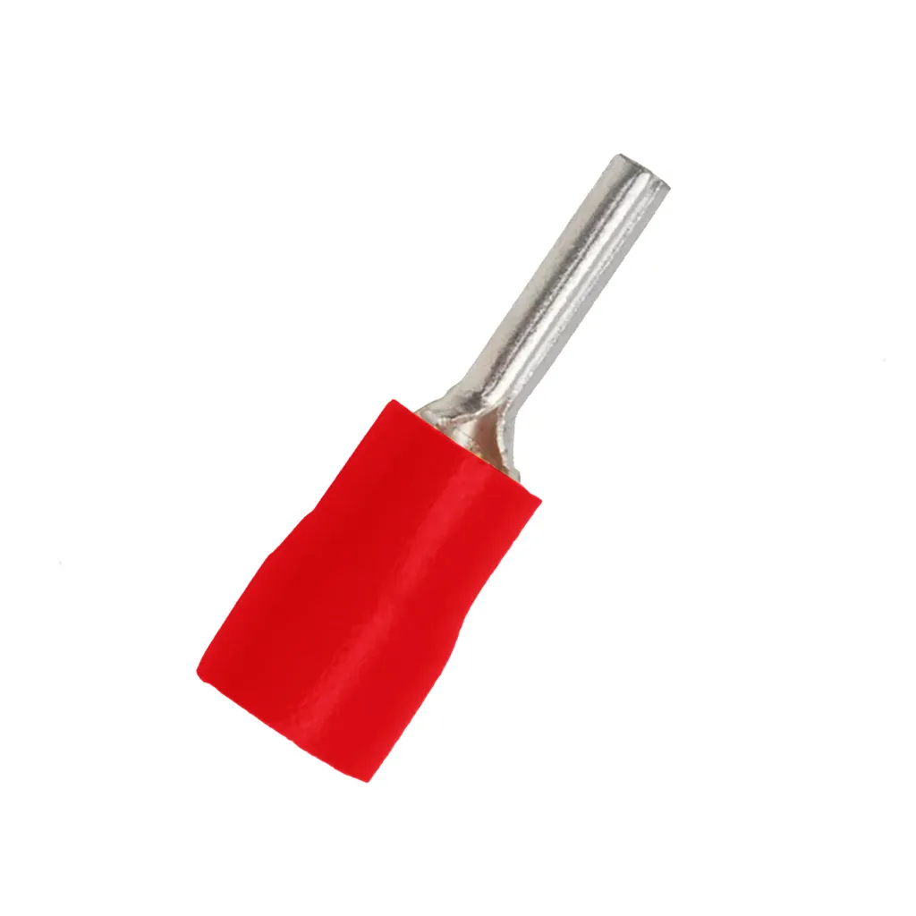 [PTV1.25-10] Terminal Tipo Pin Aislado – 22-16 AWG (0.5-1.5mm²) Rojo (100 und)