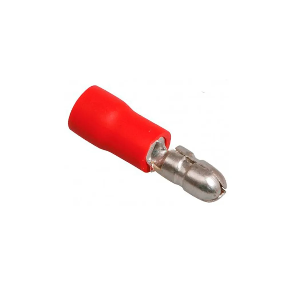 [MPD1.25-156] Terminal Macho Tipo Bala Aislado – 22-16 AWG (0.5-1.5mm²) Rojo (100 und)