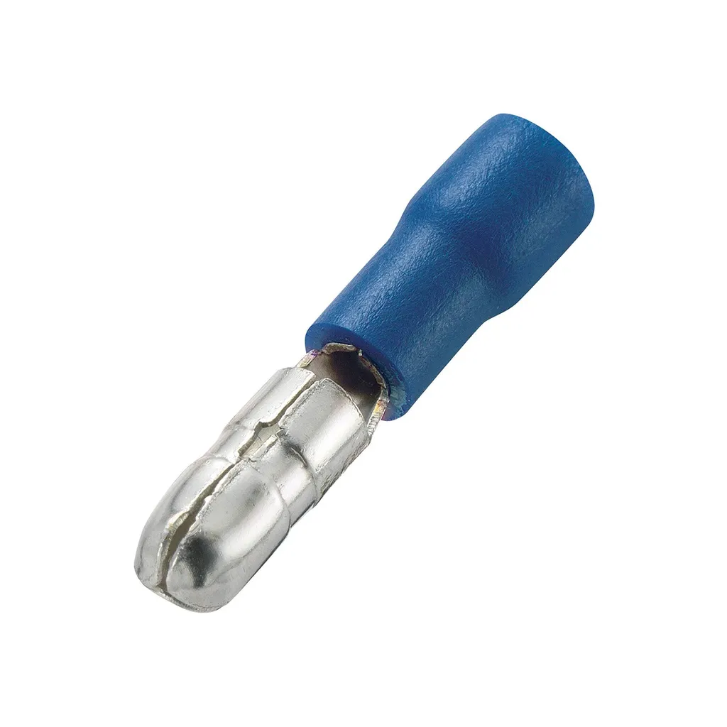 [MPD2-156] Terminal Macho Tipo Bala Aislado – 16-14 AWG (1.5-2.5mm²) Azul (100 und)