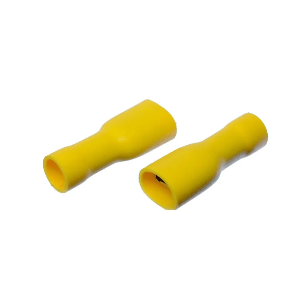 [FDFD5.5-250] Terminal Hembra Aislado PVC – 12-10 AWG (4-6mm²) Amarillo (100 und)