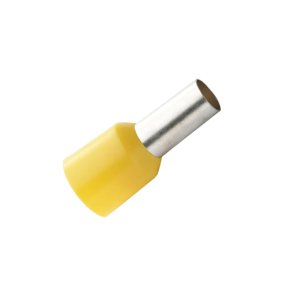 [E1008] Terminal Sobremoldeado Simple – 18 AWG (1mm²) Amarillo (100 und)