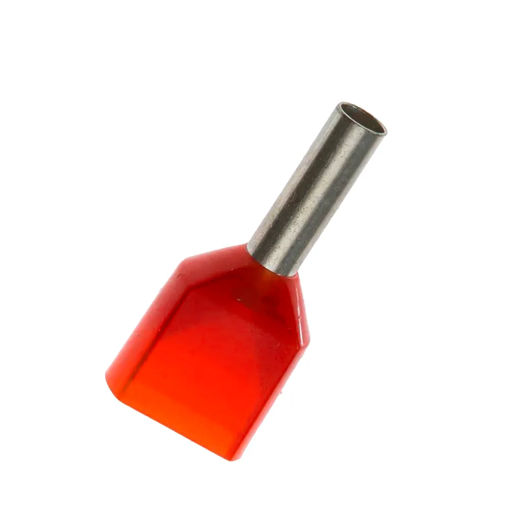[TE1510] Terminal Sobremoldeado Doble – 16 AWG (1.5mm²) Rojo (100 und)