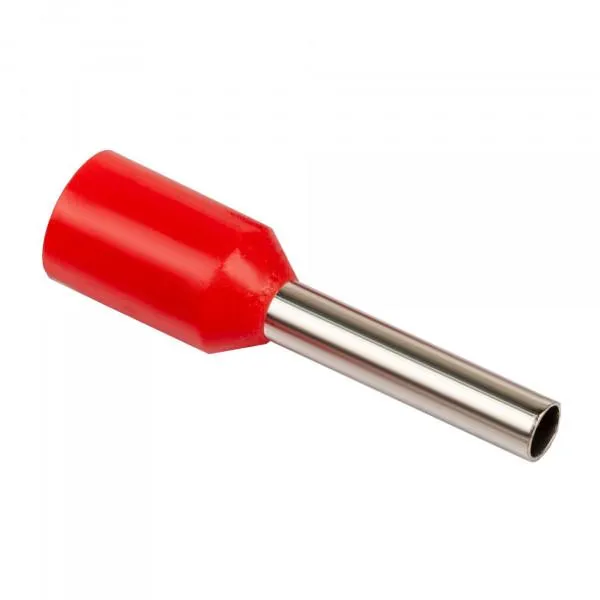 [E1510] Terminal Sobremoldeado Simple – 16 AWG (1.5 mm²) Rojo (100 und)