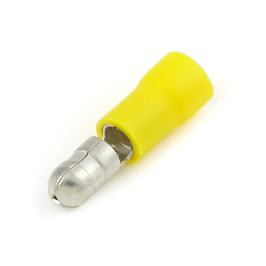 [MPD 5.5-195] Terminal Espiga Macho Aislado – 12-10 AWG (4-6mm²) Amarillo (100 und)