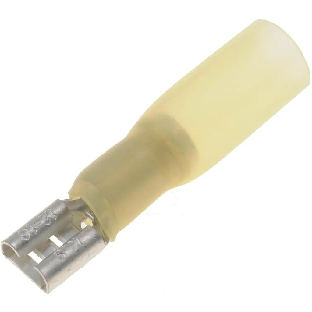 [FRD 5.5-195] Terminal Espiga Hembra Aislado – 12-10 AWG (4-6mm²) Amarillo (100 und)